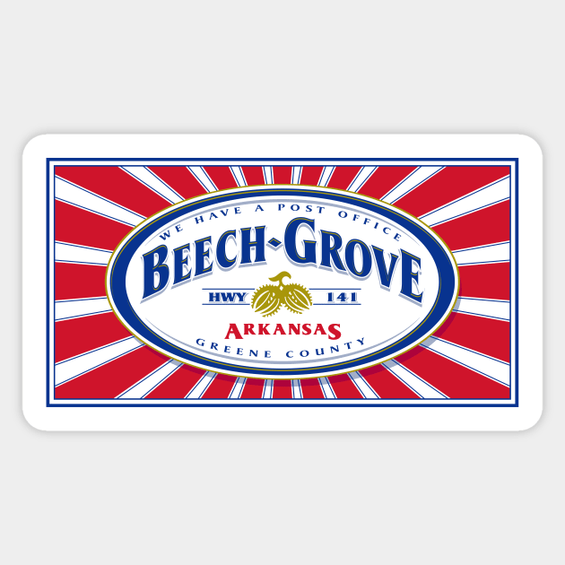 Beech Grove, Arkansas Sticker by rt-shirts